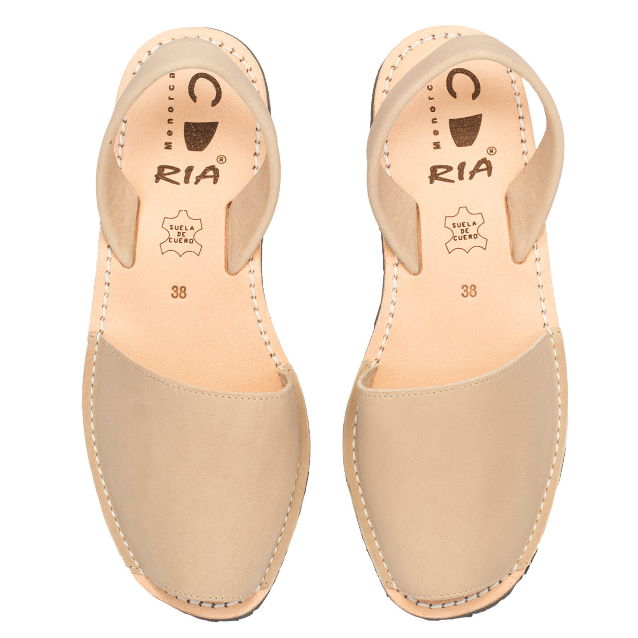 Damenandalen aus Spanien von RIA Menorca Avarca in der Farbe Beige 