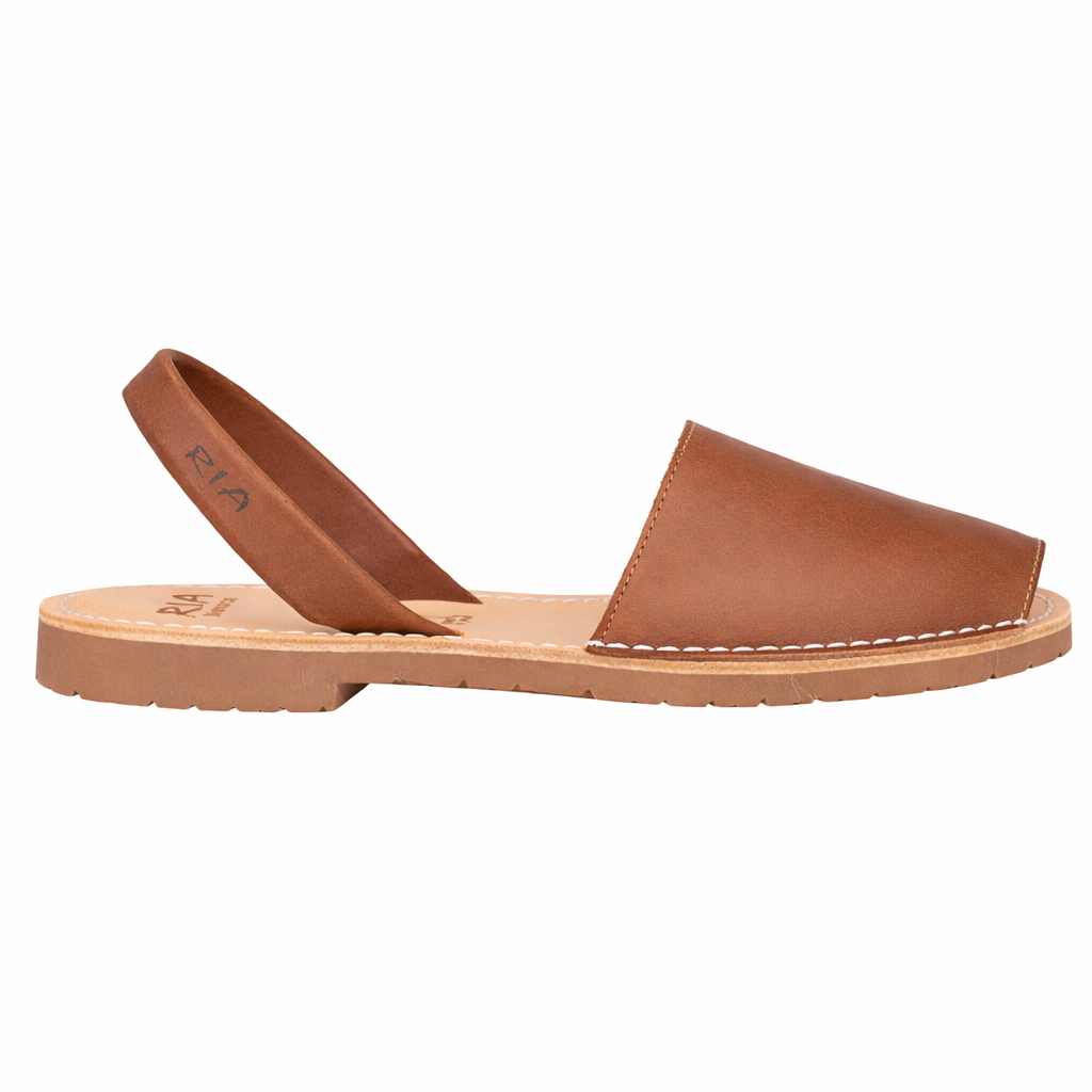 Echte Avarcas Sandalen für Damen in Braun mit Karamellsohle im Profil