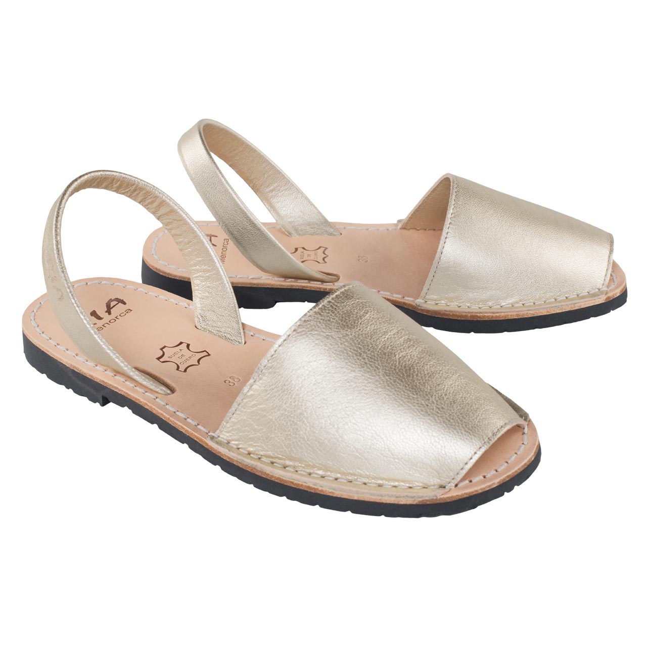 Goldfarbene Sandalen von RIA Menorca für Damen 