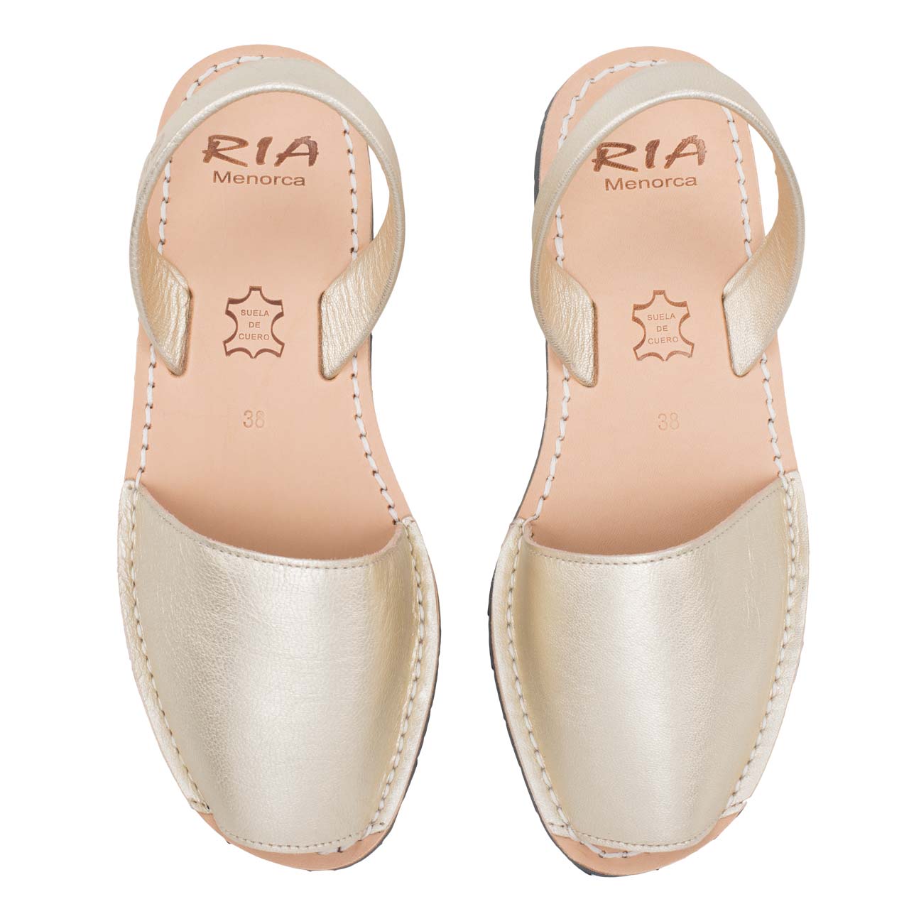 Klassische Avarcas de Menorca Sandalen für Damen in Gold