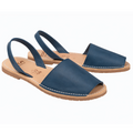 Original Damensandalen Avarcas de Menorca mit Karamellsohle in Jeansblau