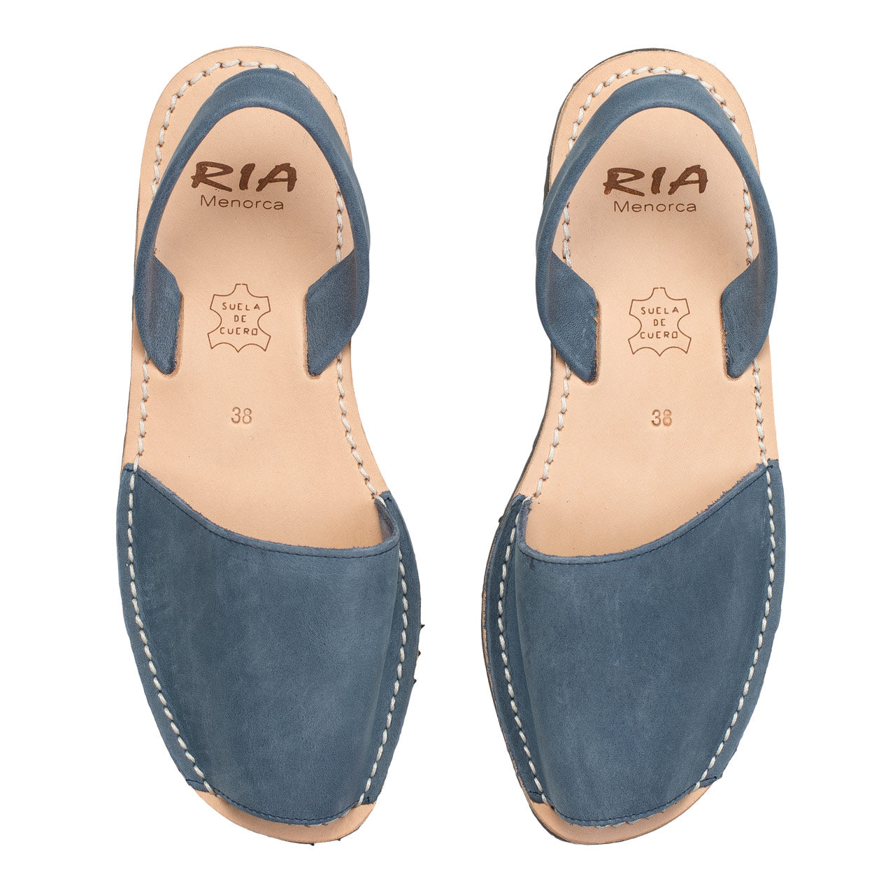 Menorquina Sandalen Avarca für Damen in Jeansblau