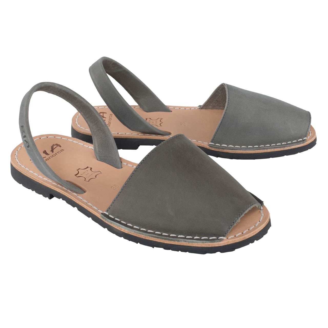 Schlichte Avarcas Damensandalen in Grau