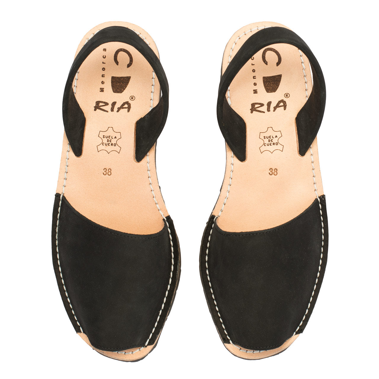 Avarcas de Menorca Damensandalen  in Schwarz 