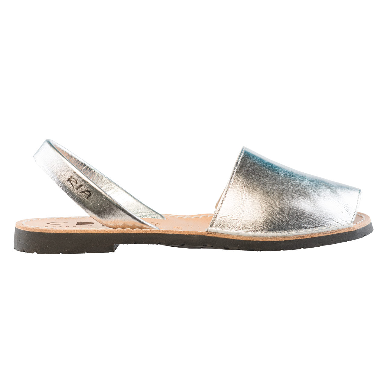 Leder Avarcas Sandale für Damen in Silber