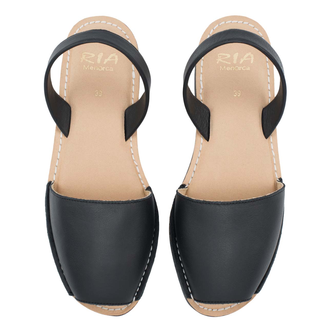 Spanische Damensandale Avarca de Menorca Komfort in Schwarz