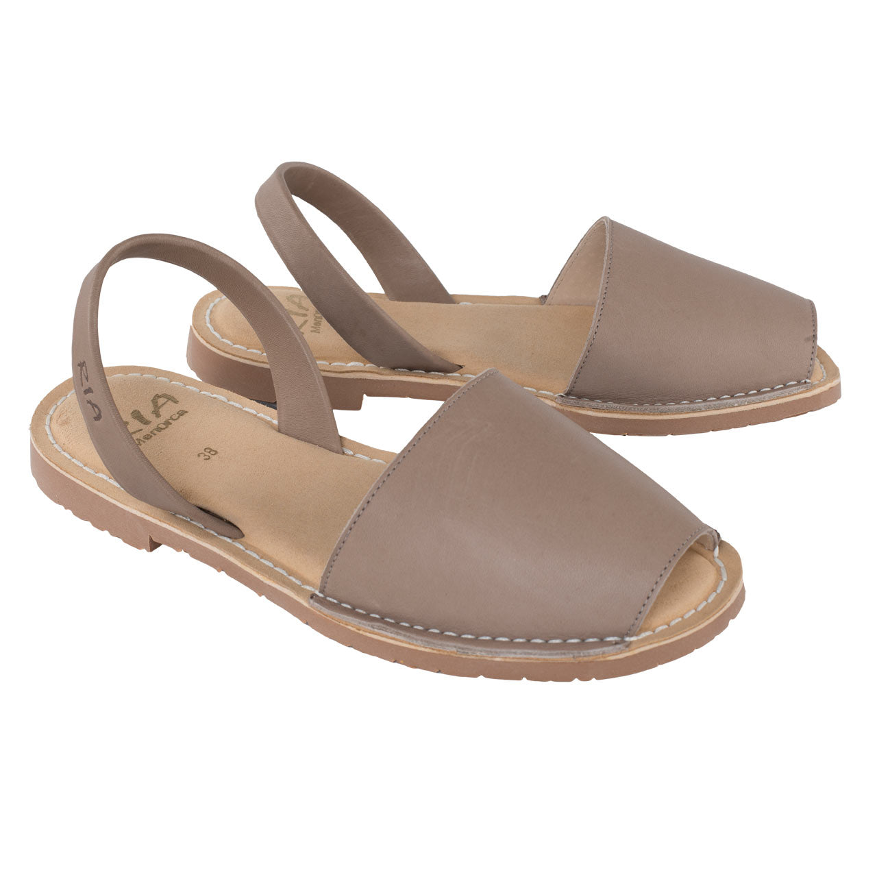 Echte Ria Menorca Komfort Avarcas für Damen in Vison Graubraun