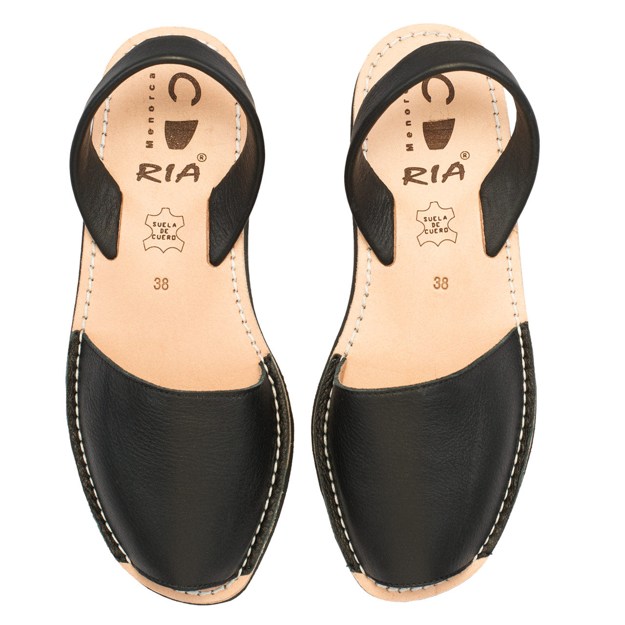 Damenandalen Avarca von RIA Menorca mit Keilohle in Schwarz