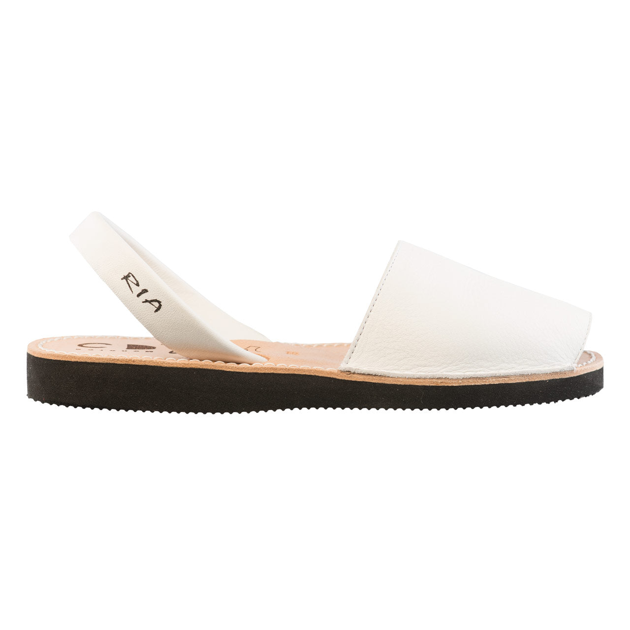 Klassische spanische Avarca Sandale für Damen mit Keilsohle in Weiß