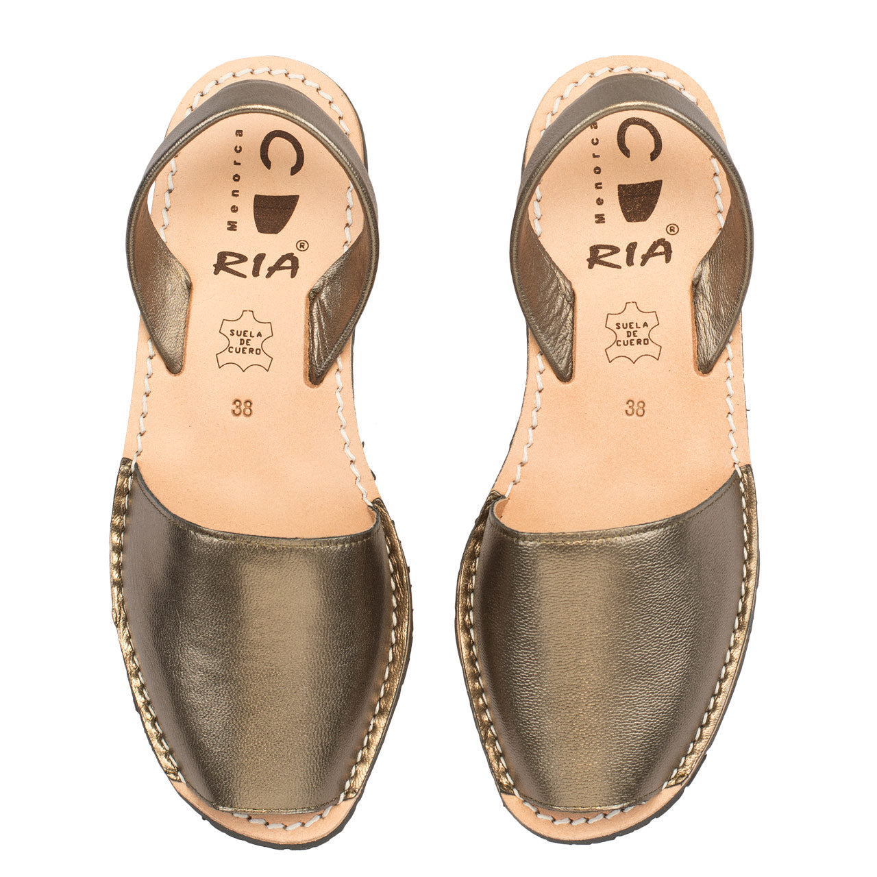 Damenandalen Avarca von RIA in Bronze aus Menorca