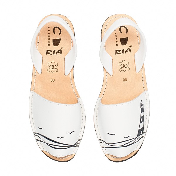 Damen Avarca Sandale mit Leuchtturm von oben.